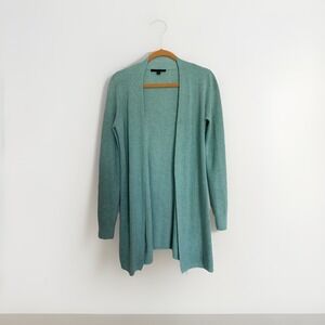 Cyrus Aqua Waffle Knit Open Front Cardigan Sweater Small Coastal Mint Green